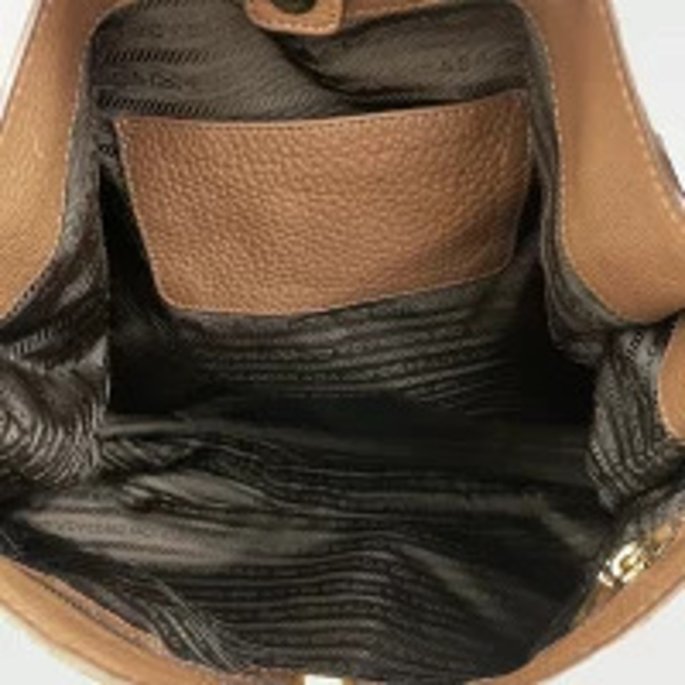 Prada hobo bag Vitello Daino pebbled leather Brown - Picture 6 of 6